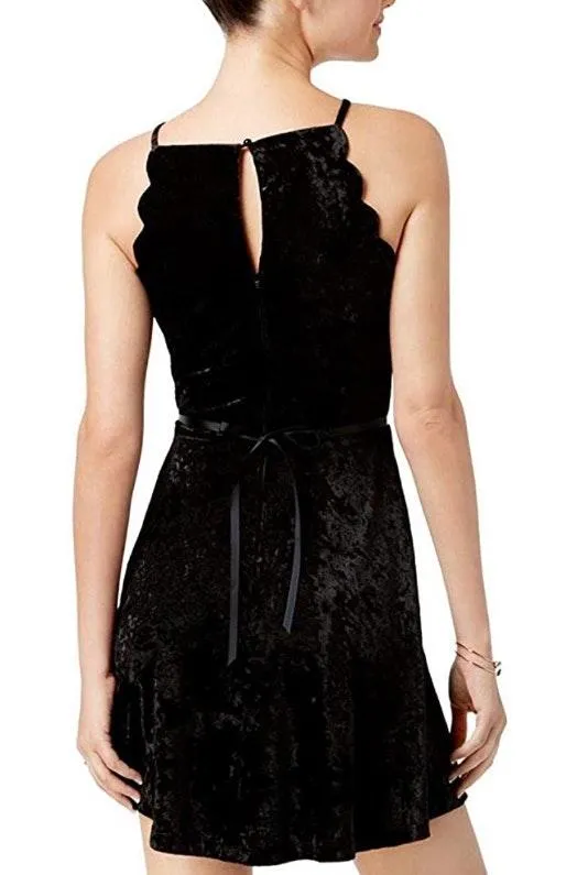 BCX Black Belted Velvet Fit & Flare Dress - Image 2