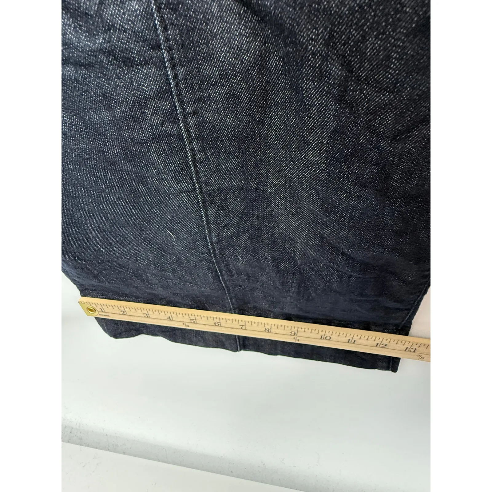 Maeve Anthropologie Denim Jumpsuit Women Size 10 Zip Front Racerback Wide Leg Blue - Image 13