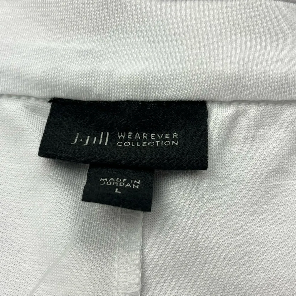 J. Jill Wearever Collection White‎ Wide Leg Cropped Pant Womens Size Large NEW White - Image 2