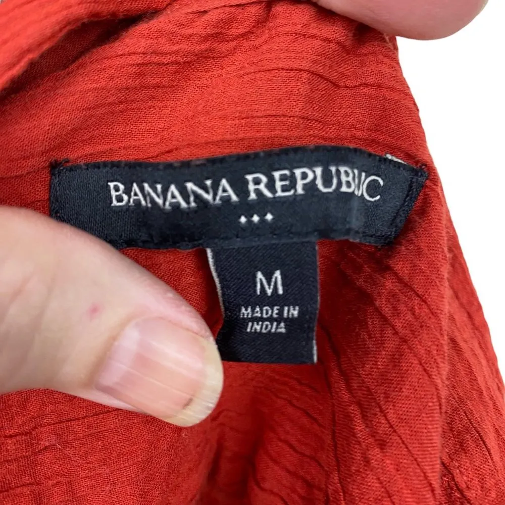 long-sleeve blouse, size Medium, gauzy, crinkly fabric, pockets - Image 6