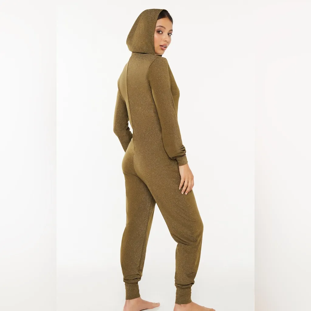 Savage x Fenty Sleep & Shine Hooded Onesie in Military‎ Olive Green Size Medium - Image 4