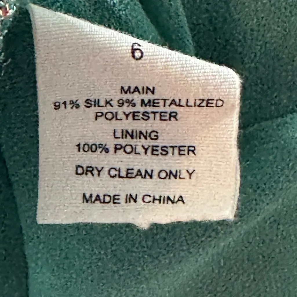 Ulla Johnson Audette Tiered Floral Silk Chiffon Dress Aqua Multi Size 6 - Image 9