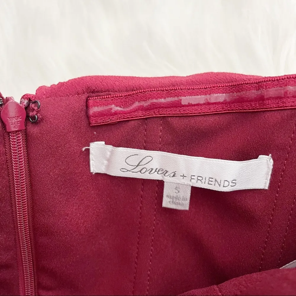 NWT Lovers and Friends Primrose Burgundy off the shoulder mini dress - Image 14