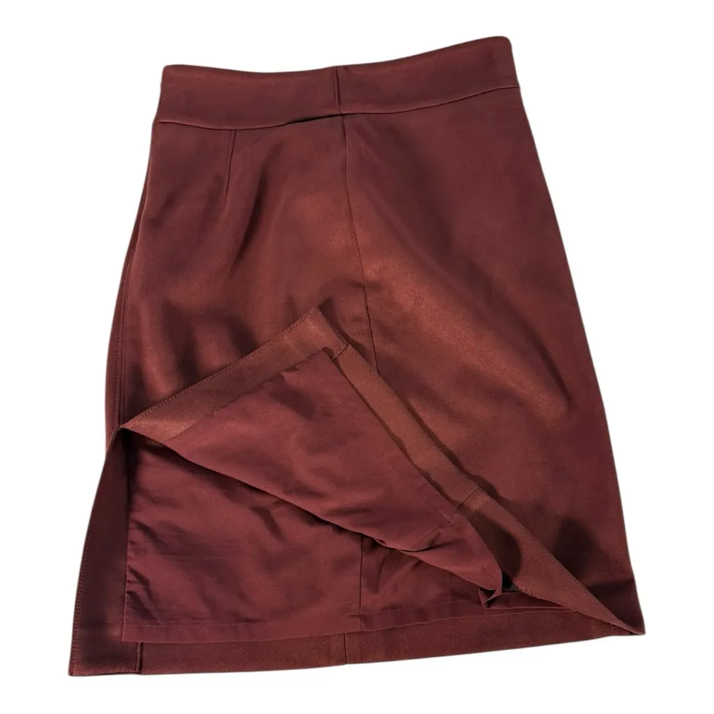 Ann Taylor Oxblood Faux Suede Skirt Women’s 0 Burgundy Whimsigoth Dark Romantic - Image 5