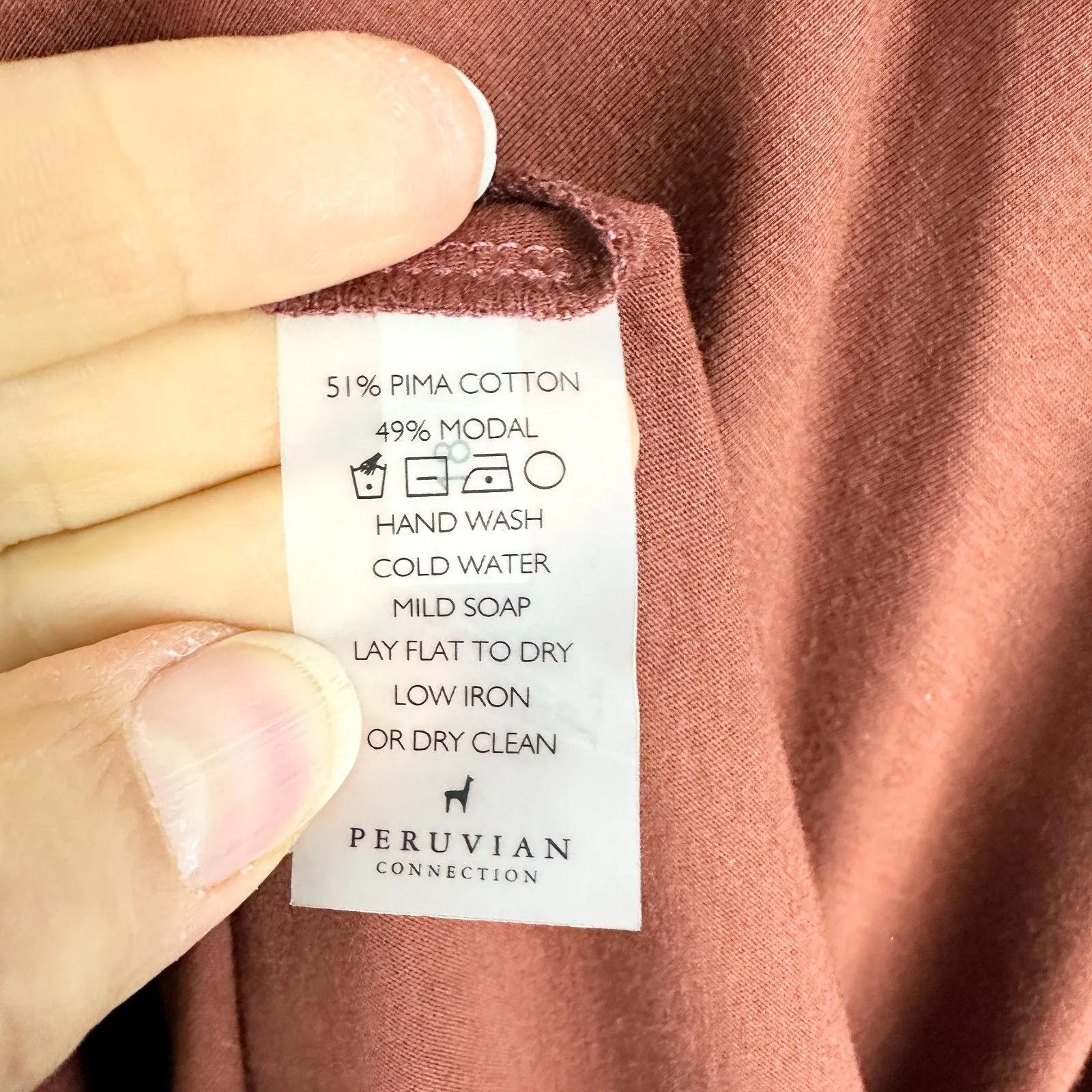 Peruvian Connection Hannah Maxi Dress Size Small Jersey Pima Cotton Modal Rust - Image 8