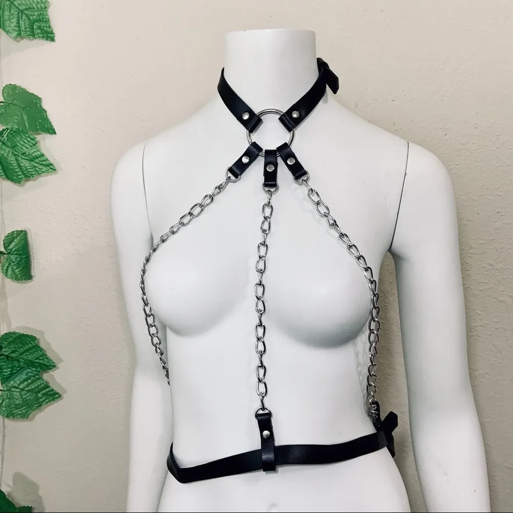 Black Harness Chunky Chain New - Image 7
