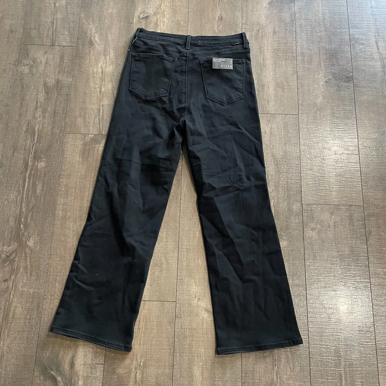 NWT Risen Los Angeles Black Relaxed Distressed Denim Jeans Women Size 15/32 Y2K‎ - Image 13