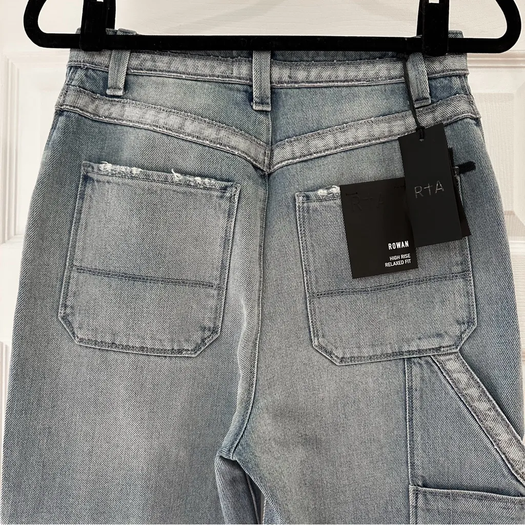 NWT RtA Road to Awe Rowan High Rise Relaxed Fit Straight Leg Jeans sz 27 Blue - Image 8