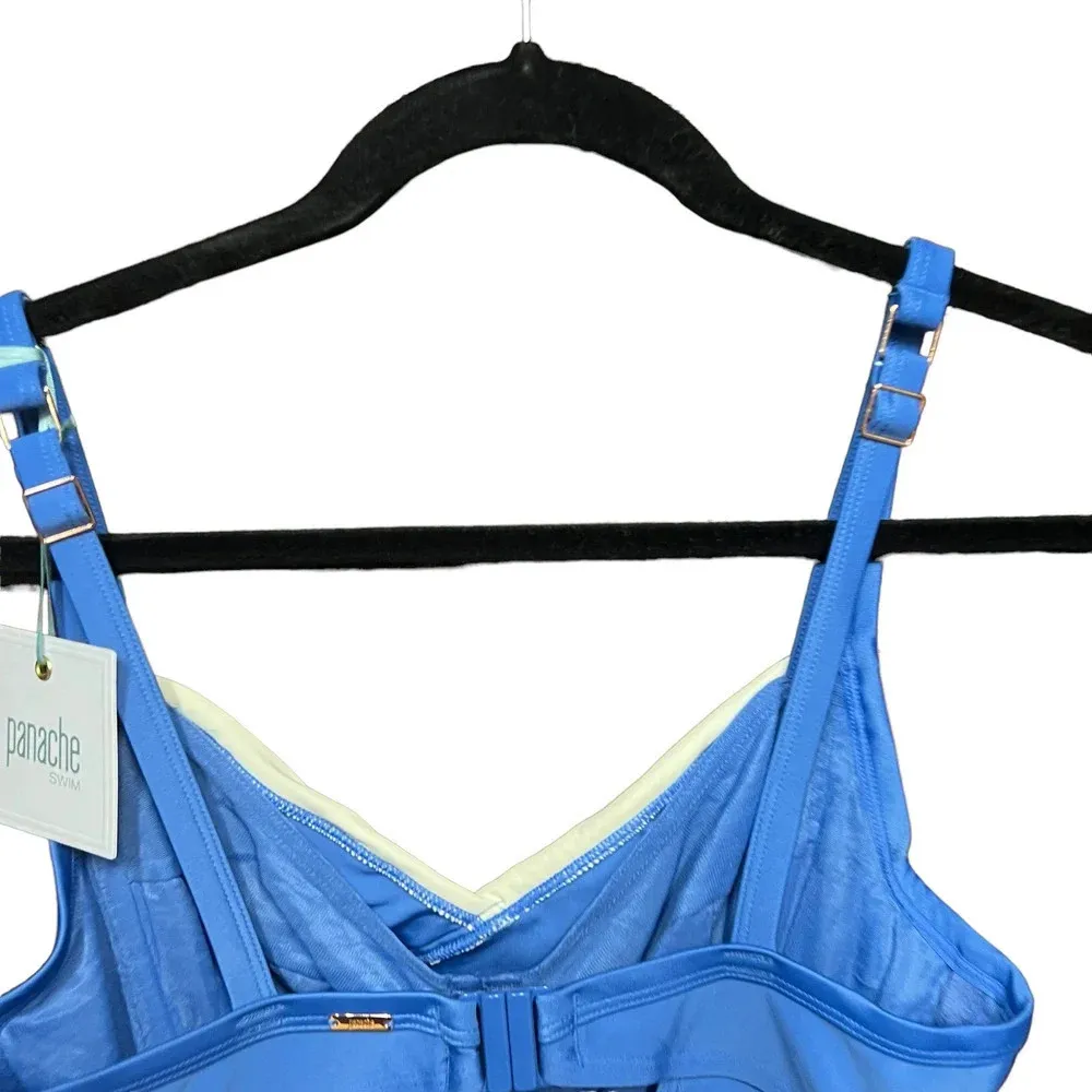 Panache Portofino Underwire One-Piece Swimsuit Denim Blue Ivory Size US 34E - Image 6