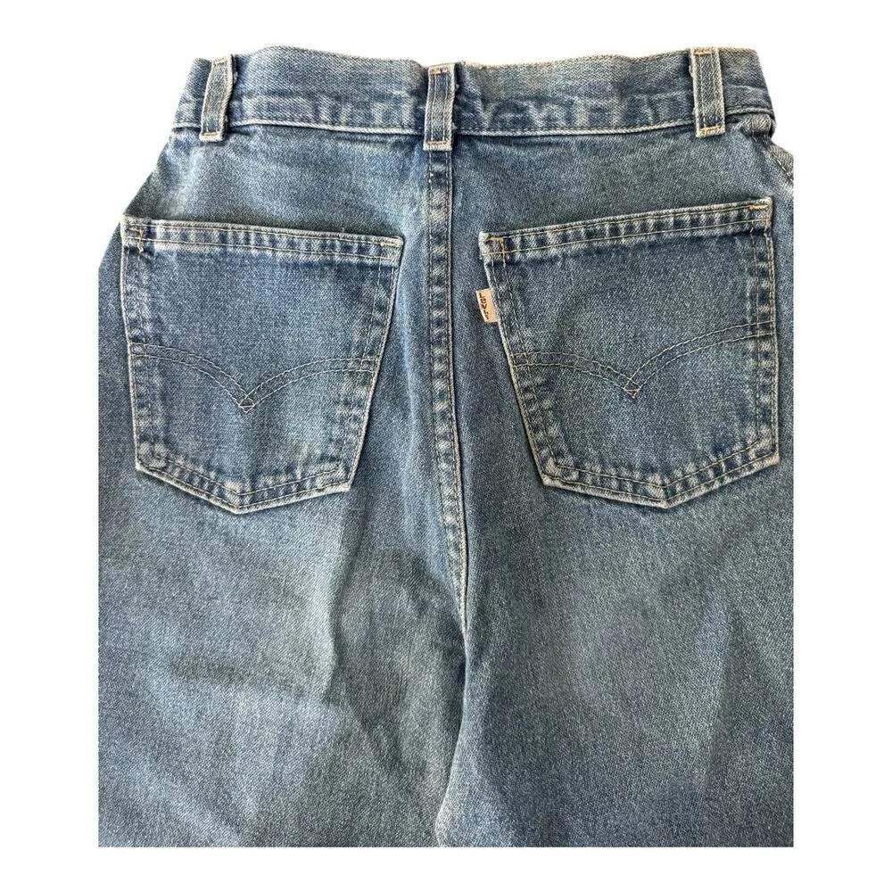 Vintage 70's-80's Levi’s high waisted blue yoke front single stitch jeans size 7 - Image 9