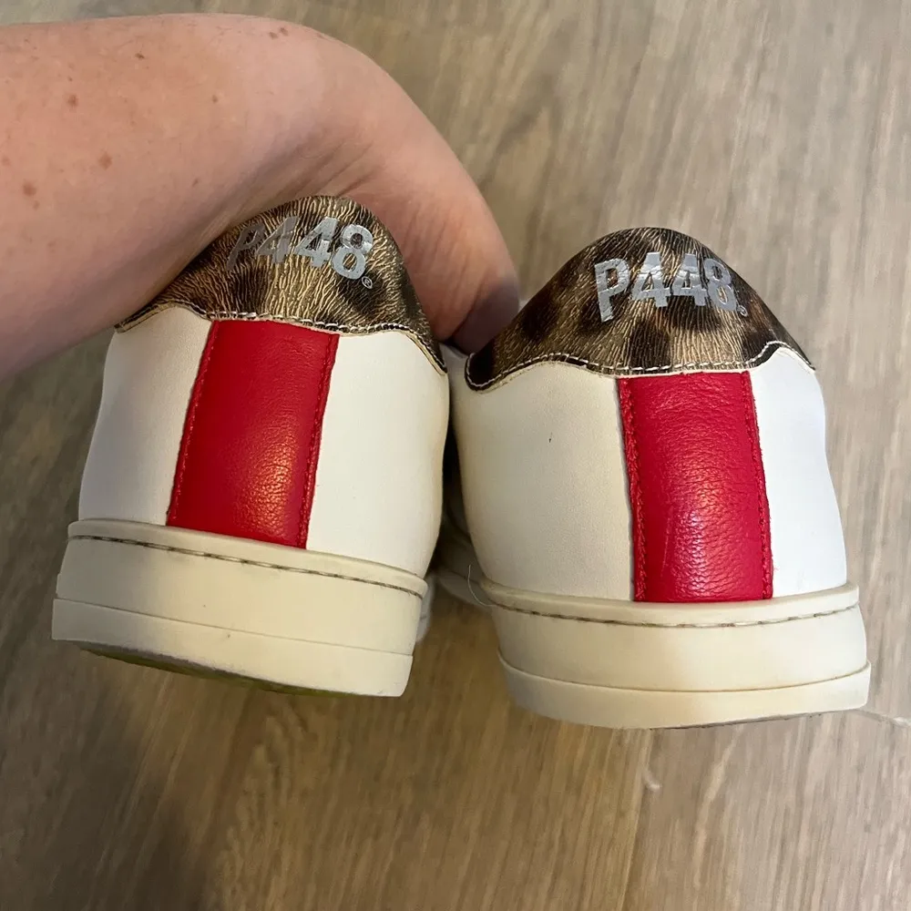 John Low Top Sneaker (Women) Size 40 in White/Leopard - Image 10