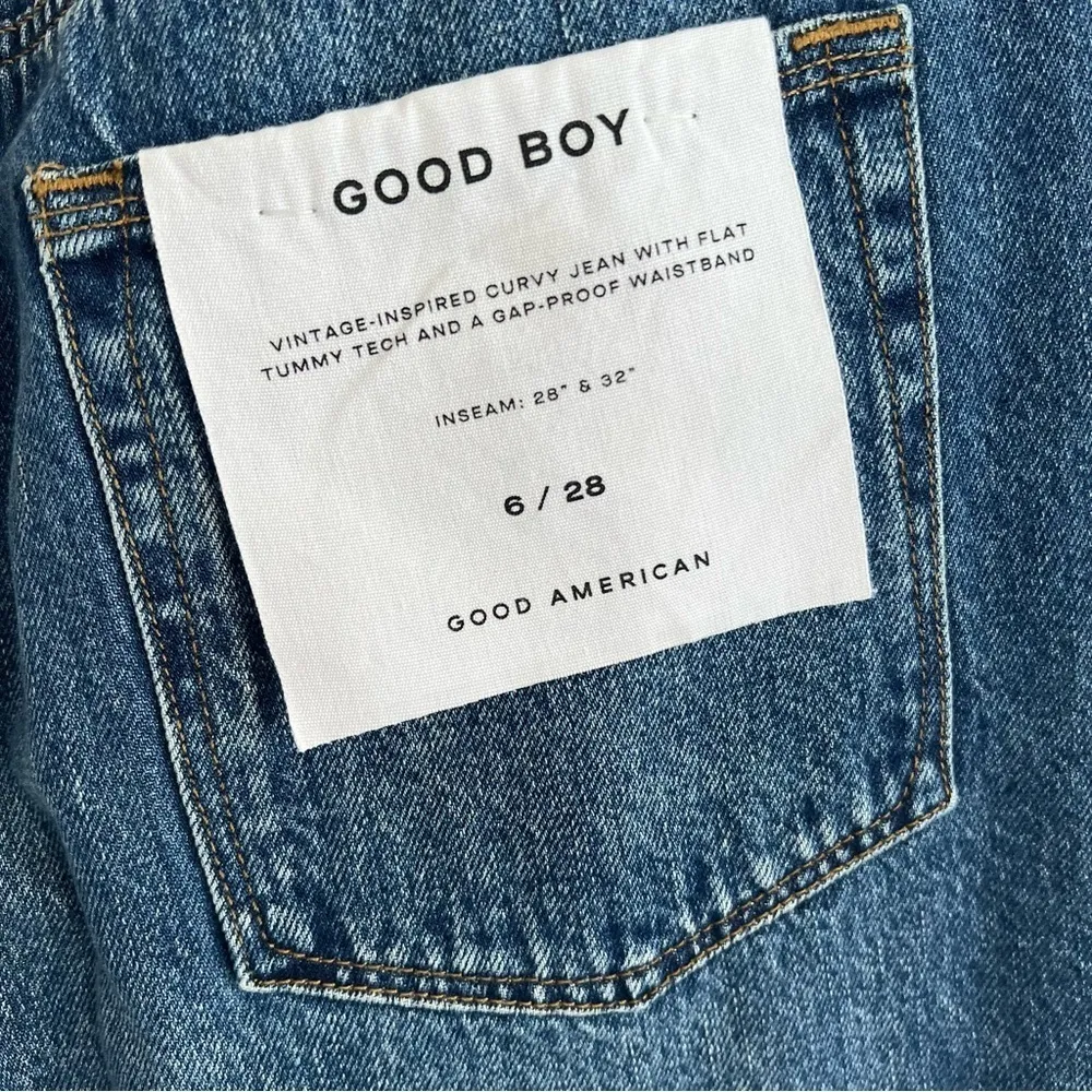 NWT Good American Good Boy Y2K 90s Denim Jeans 6 / 28 - Image 6
