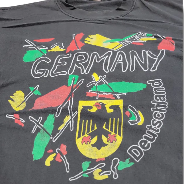 Vintage Germany Shirt Size XL Deutschland Germany Shirt Graphic Tee Faded Ripped Torn Unisex Black - Image 4