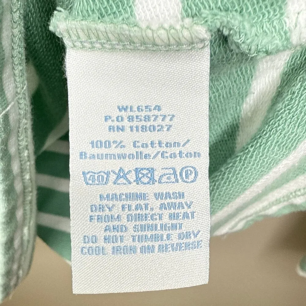 Boden Womens Striped Long Sleeve Knit Fleece Top Size 4 Mint White Button Detail Green - Image 7