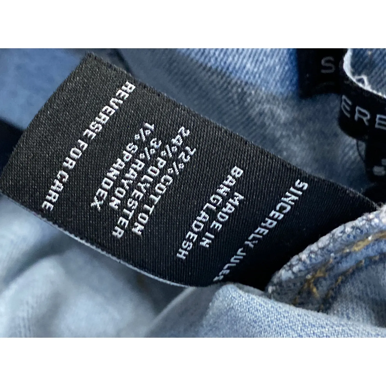 Sincerely Jules Blue Raw Frayed Hem Wrap Asymmetrical Midi Pencil Denim Skirt 5 - Image 4