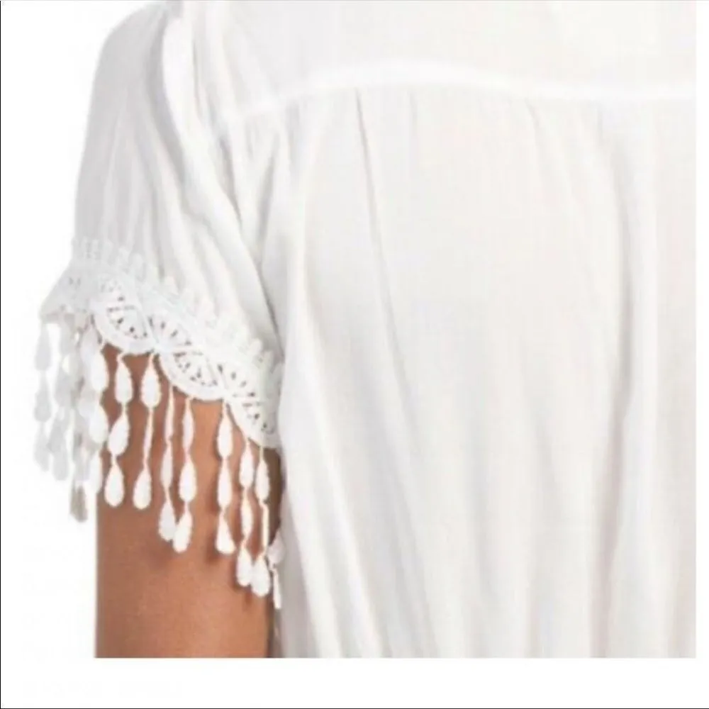 ✨ Jaase Boho Peasant White Crochet Lace Tiered Maxi Long Dress✨ - Image 4