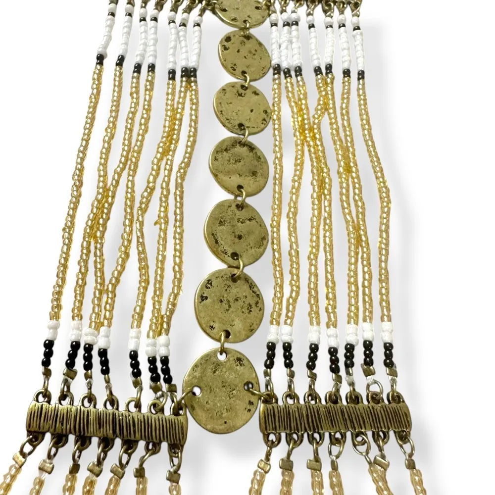 Free People Bohemian Beaded Chunky Dangle Necklace NWT Gypsy Witchy Jingle - Image 8