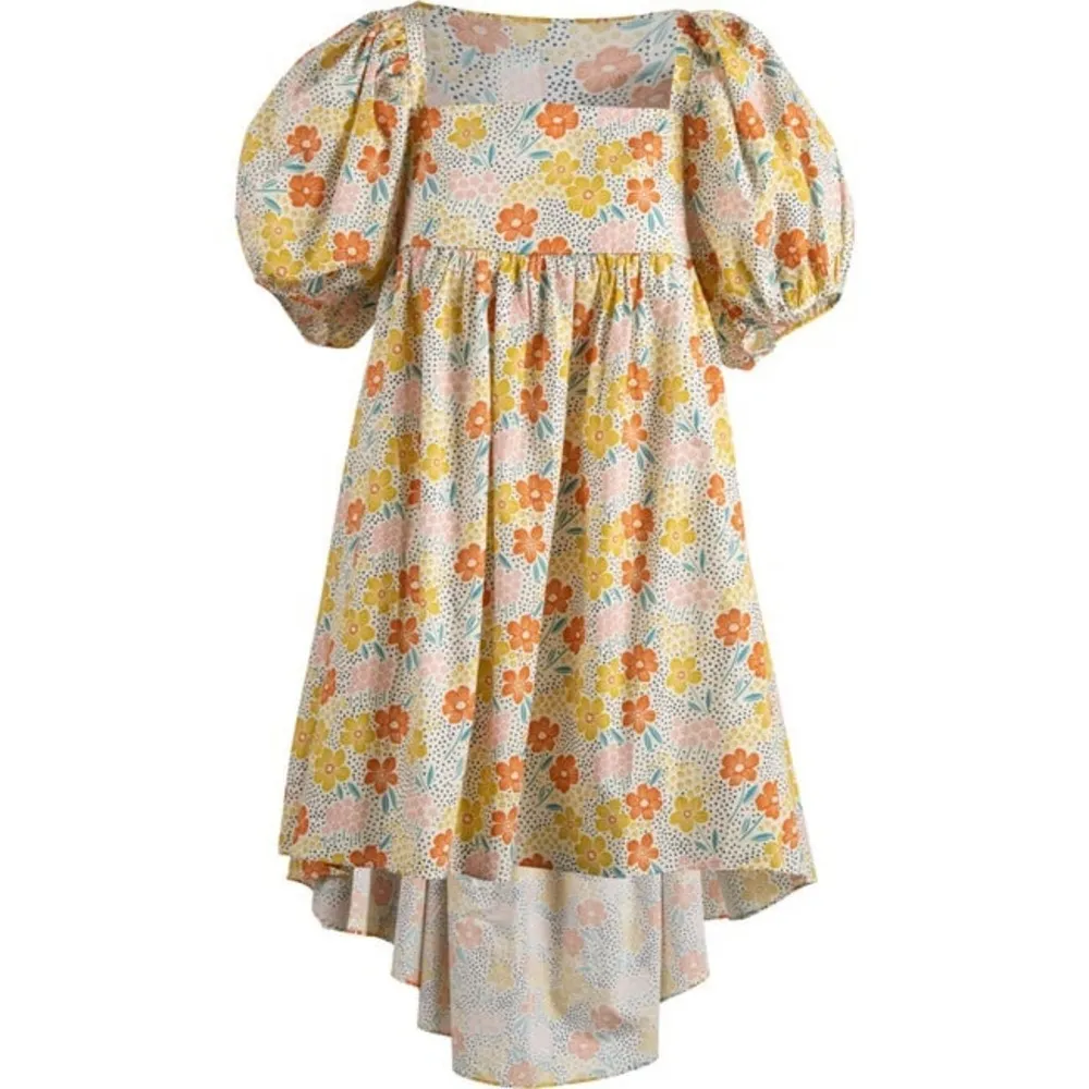 Maisonette Kamala Dress Wild Poppy Flowers floral print bow babydoll puff sleeve - Image 2