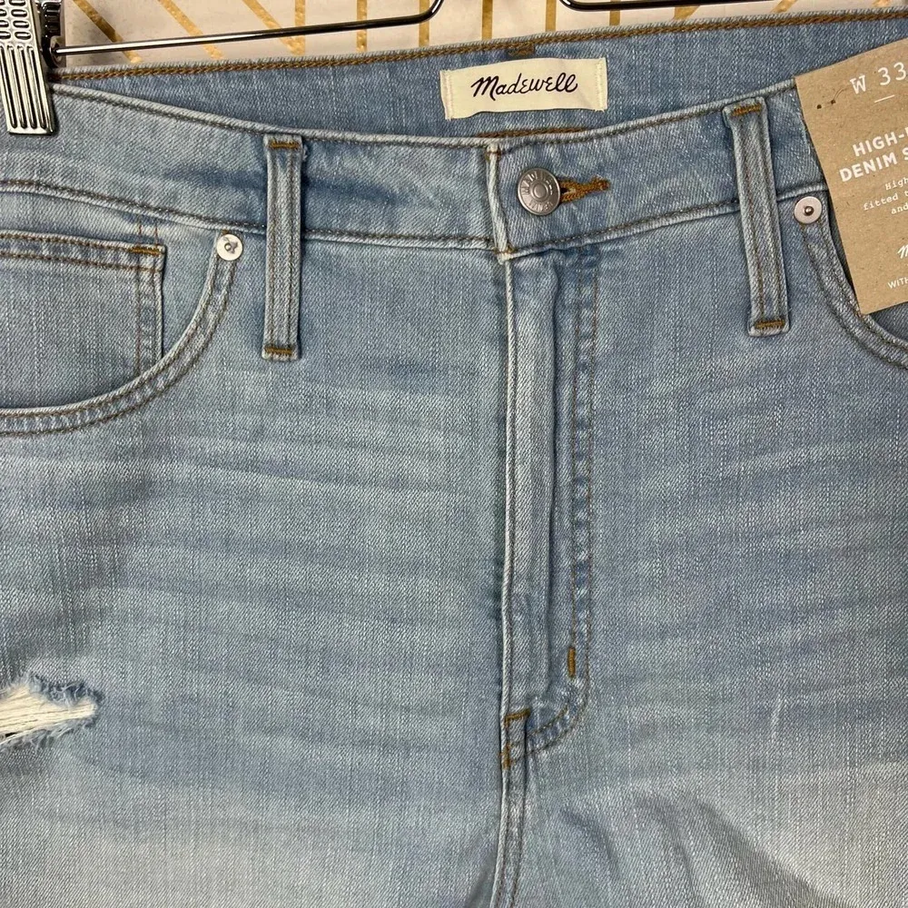 Madewell High-Rise Denim Shorts in Light Wash‎ Blue Size US 33 - Image 4