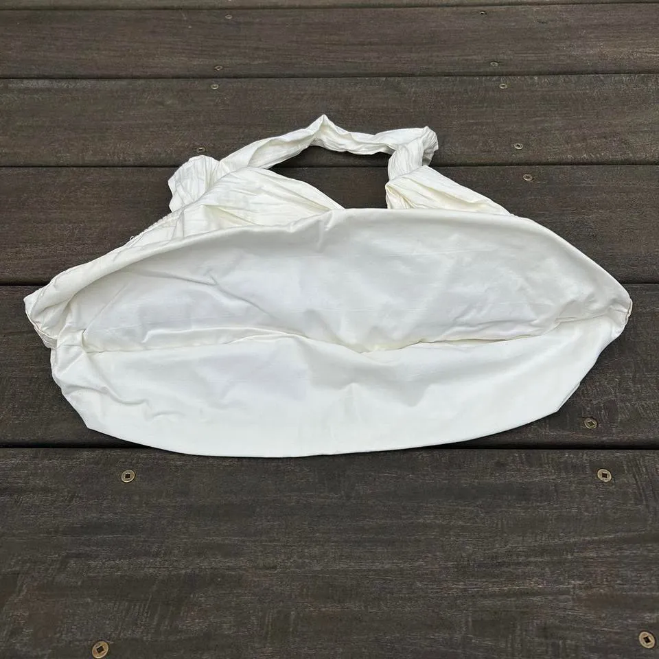 NWT Y2K New Cream White LeSportSac Boutique Veronique Tusk Mini Bag Purse w/ Bow - Image 5