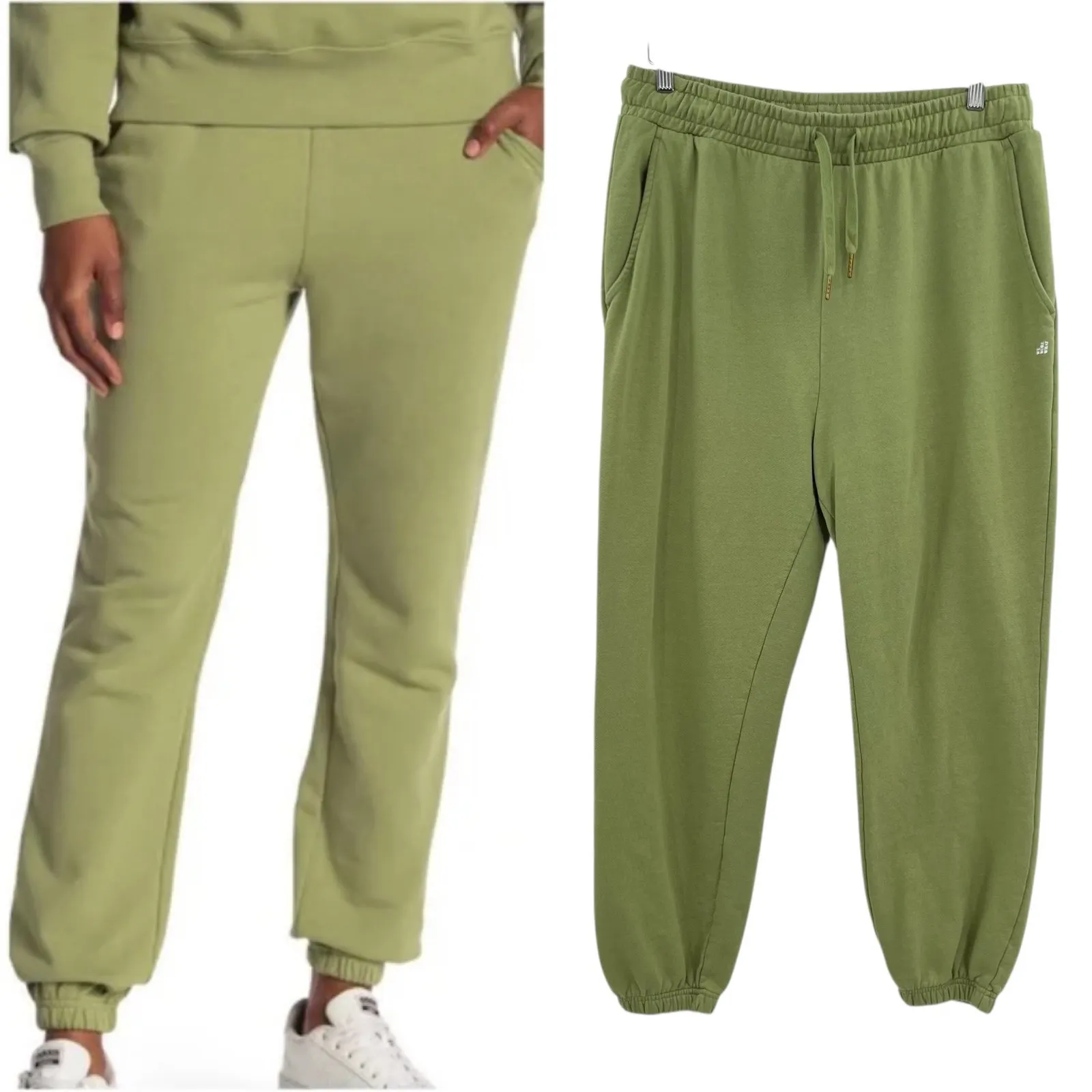 WeWoreWhat Sweatpants Joggers Terry Knit Drawstring Sage Green Size XL‎ - Image 2
