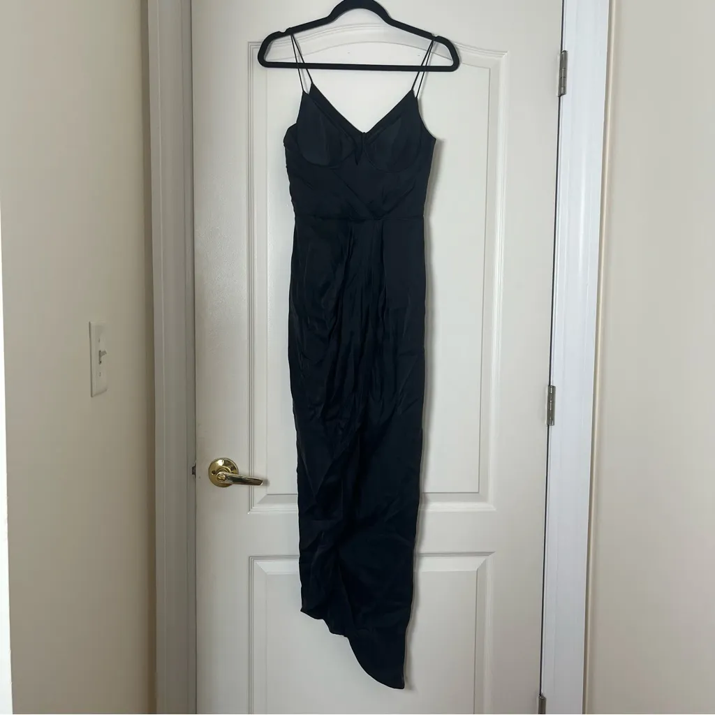 NWT Zimmermann Suede Balconette Long Dress in Black‎ - Image 3