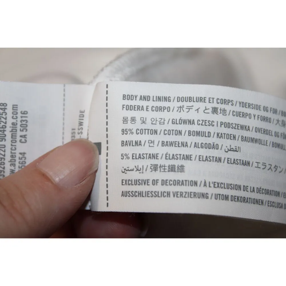 Womens Abercrombie & Fitch Soft AF White Ribbed Long Sleeve Bodysuit Top Size XS - Image 4