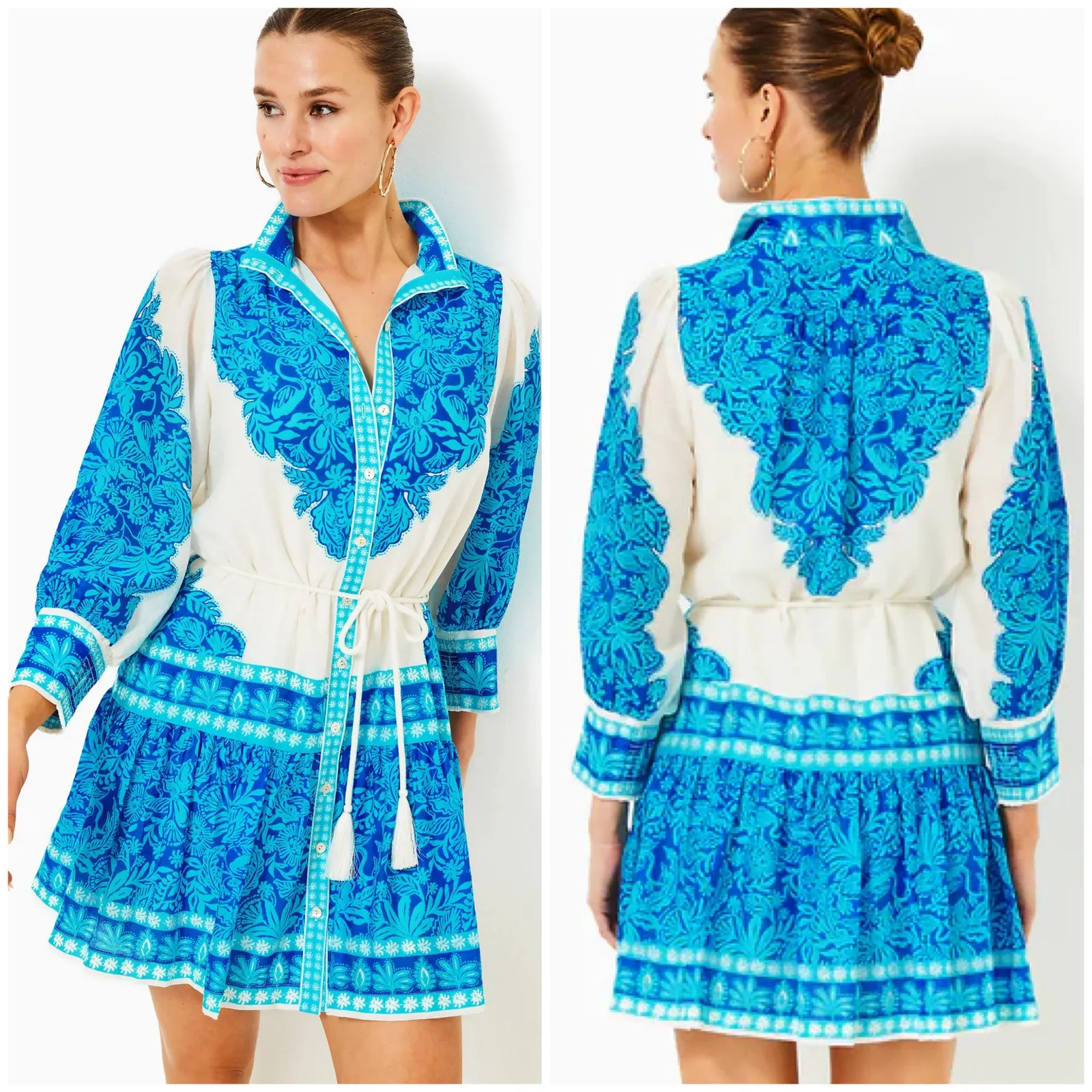 NEW Lilly Pulitzer Drena Dress Breezy Aqua Jungle Escape Engineered Woven Dress - Image 2