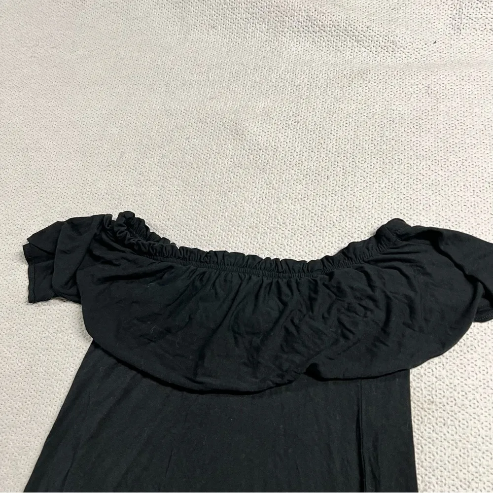 Abercrombie & Fitch Black Ruffle Trim Off the Shoulder Dress Size Small - Image 3