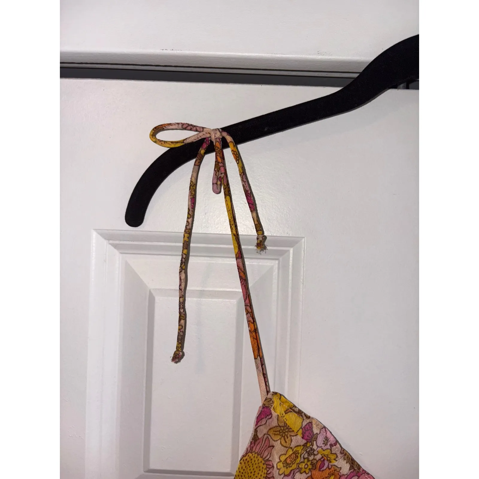 Patrons of Peace Floral‎ Crop Top Tie Strap Cami Smocked Summer M - Image 6