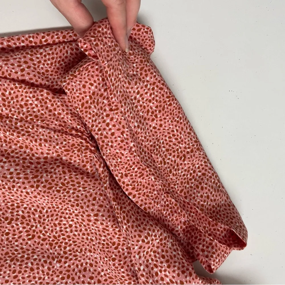 Loft Sleep PJ Pajama Pants Wide Leg Lightweight Animal Print Lounge Coral Brown - Image 3