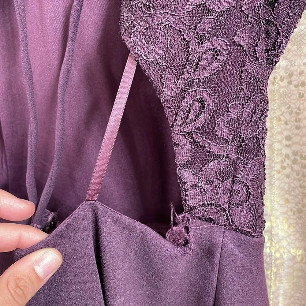 City Triangles plum lace sparkly fit and flare dress size 15 - Image 5