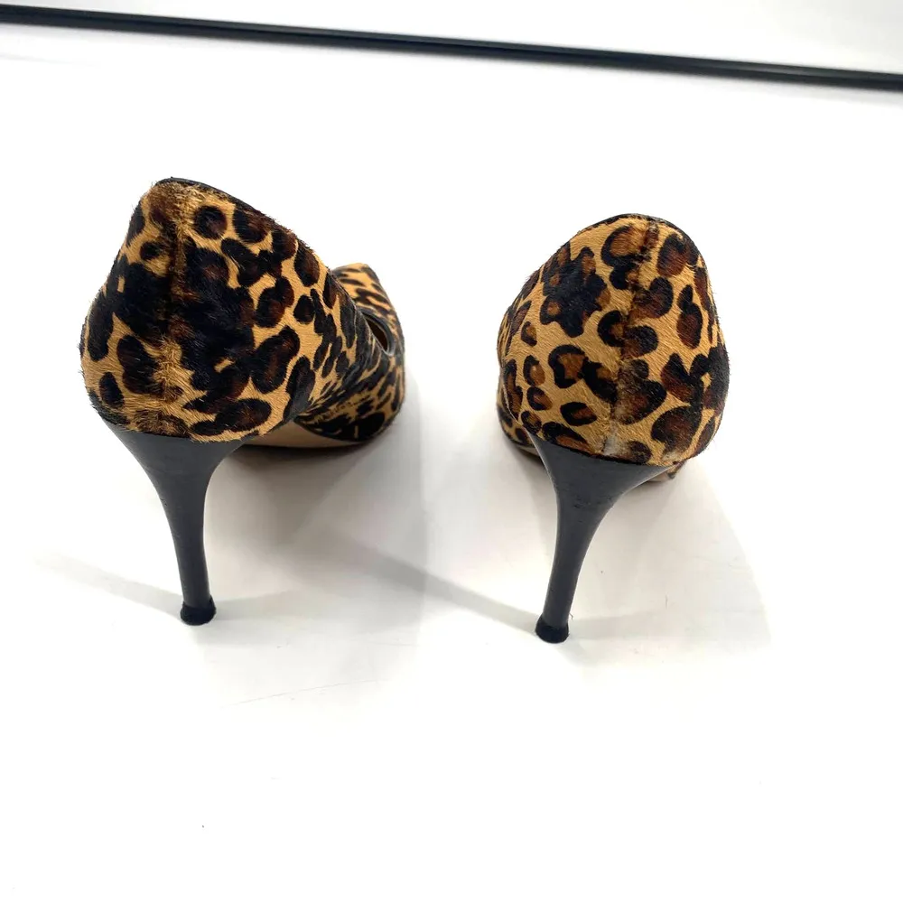 Kenneth Cole Bon-Together Leopard Animal Print Calf Hair Pointed Heeled Pumps 7M - Image 6