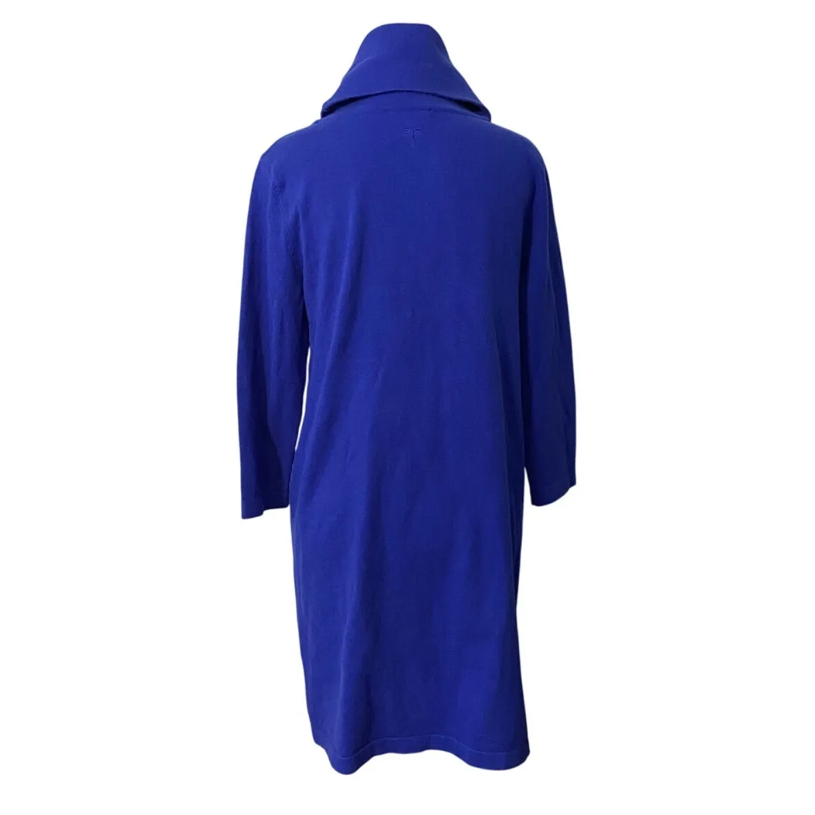 Tyler Böe Blue Funnel Neck Sweater Dress Small Cotton Cashmere Knit Pockets - Image 2