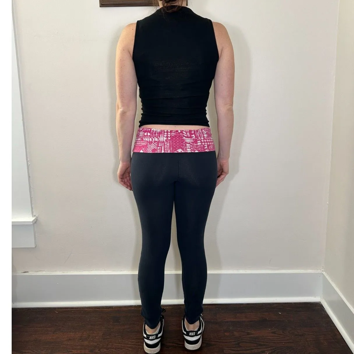 y2k Hollister Fold Over Black Ankle Leggings Size Medium - Image 6