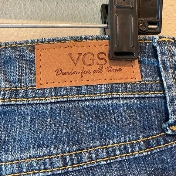 Distressed Denim Jeans Embellished Pockets Dark Wash Blue Size 12 Blue - Image 5