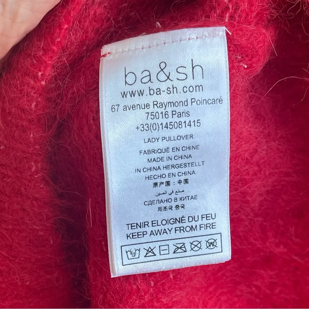 BA&SH Alpaca-Blend Pullover Crew Neck Sweater Open Back padded shoulders Sz S/1 - Image 12