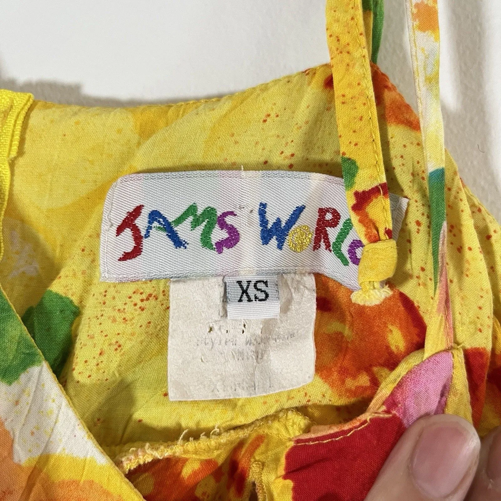 Jams World Women’s XS Tropical Floral Fish Slip Camisole Dress Hawaii Boho Belt - Image 4