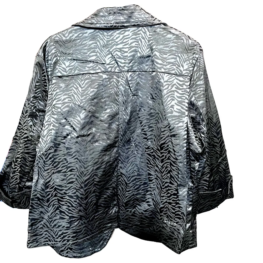 New Erin London Blazer Jacket Womens XL Olive Green Swing NWT animal print - Image 6