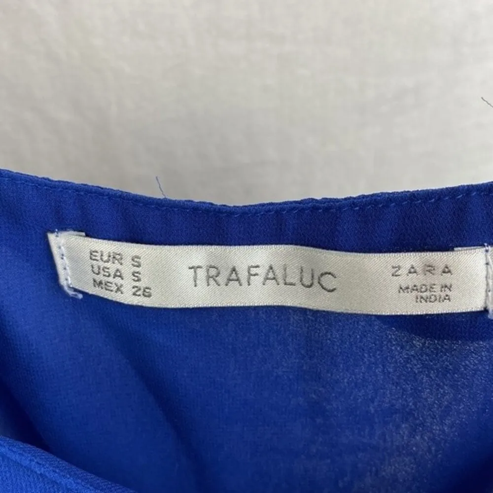 Zara Blue Bead Strap Sleeveless Mini Dress S - Image 5