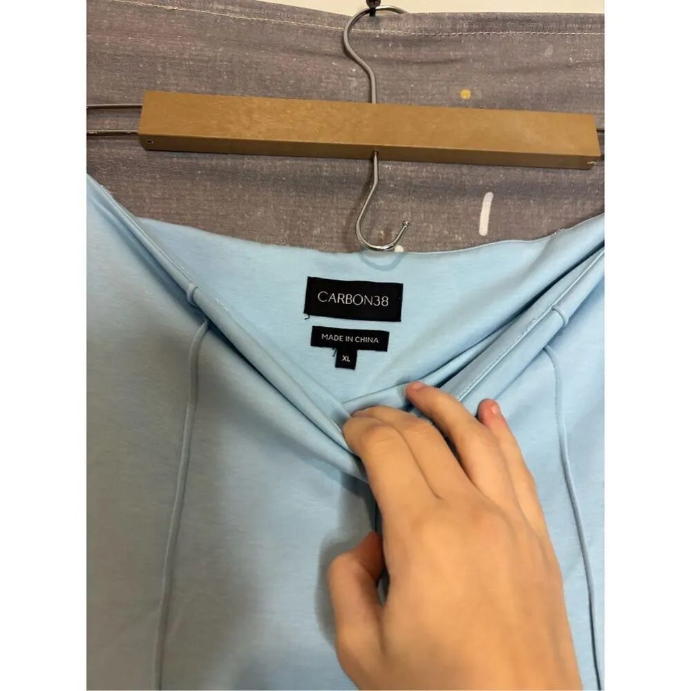 NWT Carbon38 Quiet Tide High Waisted Scuba Pant Blue Size XL - Image 5