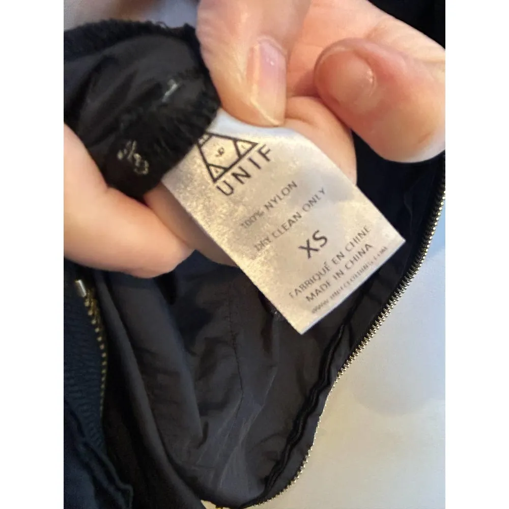 UNIF x Urban Outfitters Windbreaker Trenchcoat Black Full ZIp Trenchcoat Size XS - Image 6