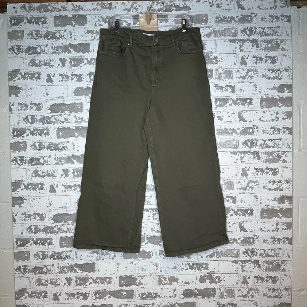 Loft | women wide leg green denim jeans - Image 7
