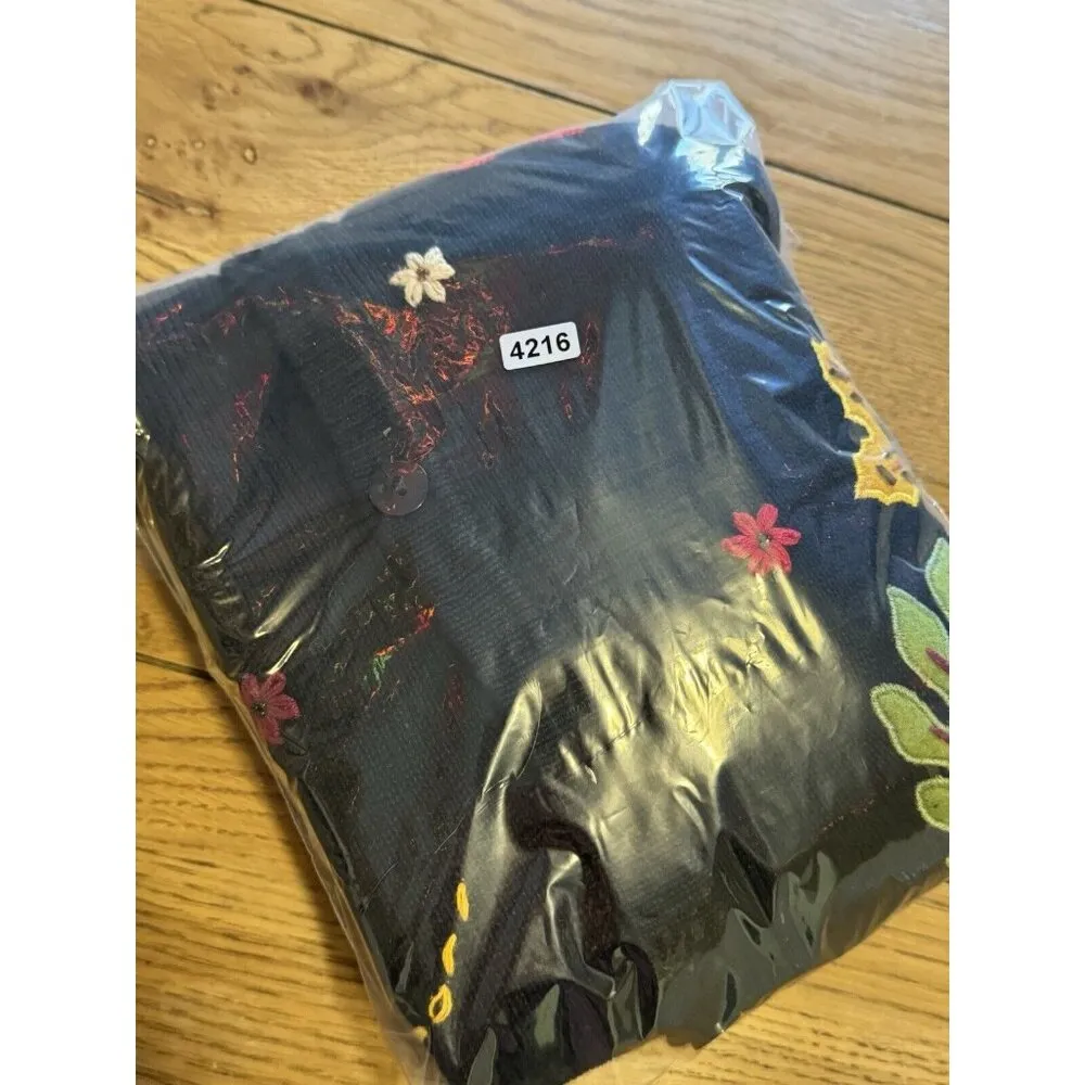 Arriviste Women Fall Autumn Art To Wear Cardigan Sweater Beads Leaves Size L NWT Size L - Image 14