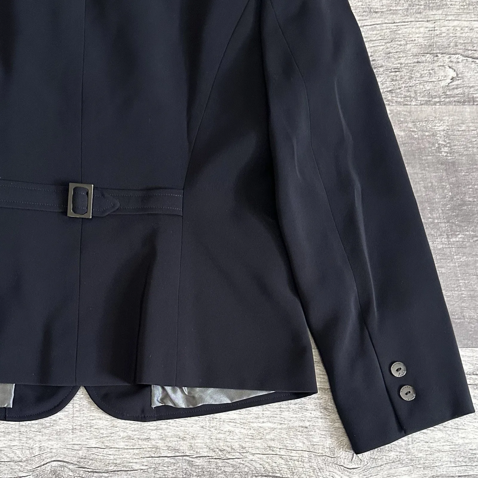 Tahari Arthur S Levine Tailored Black Blazer Suit Jacket Womens 6P Button Lined - Image 5