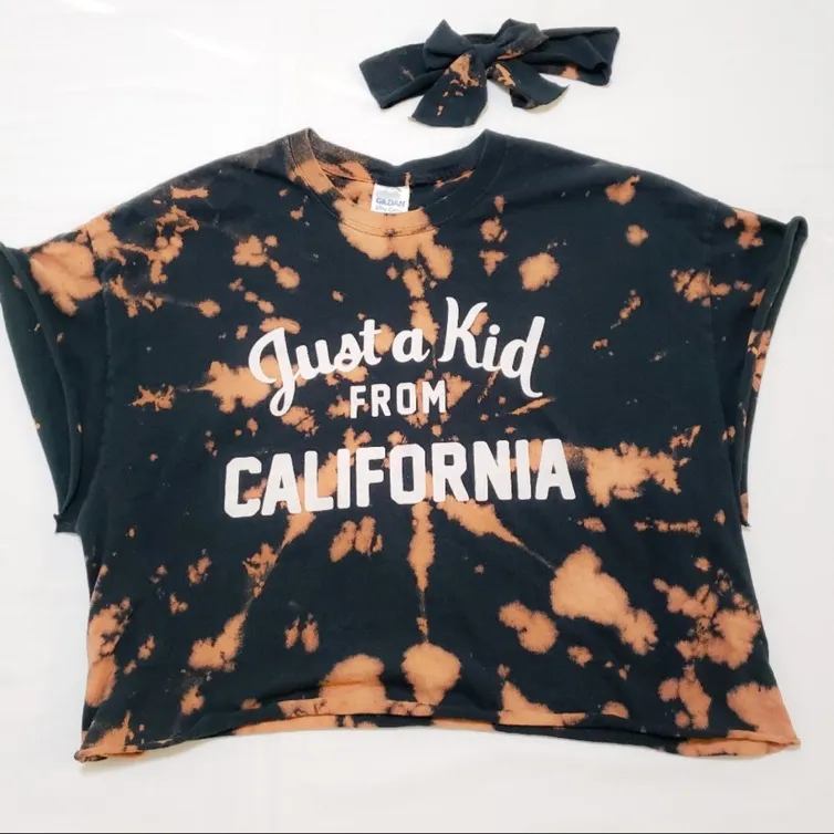 Tie Dye  Ultra Cotton Cropped Shirt Sz XL - Image 4