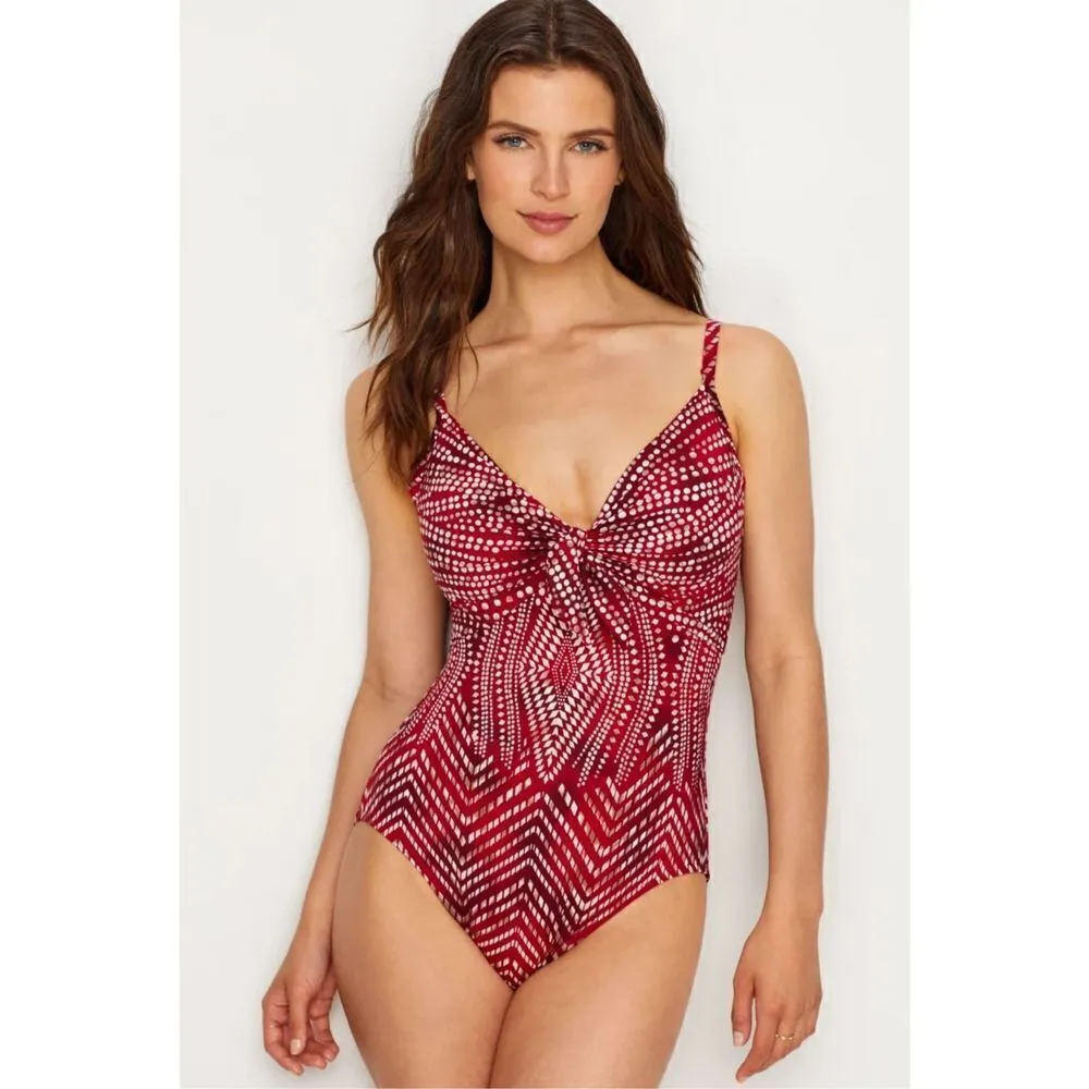 New. Miraclesuit Babylon red/wine one piece. Size 8. Retails $186 - Image 4