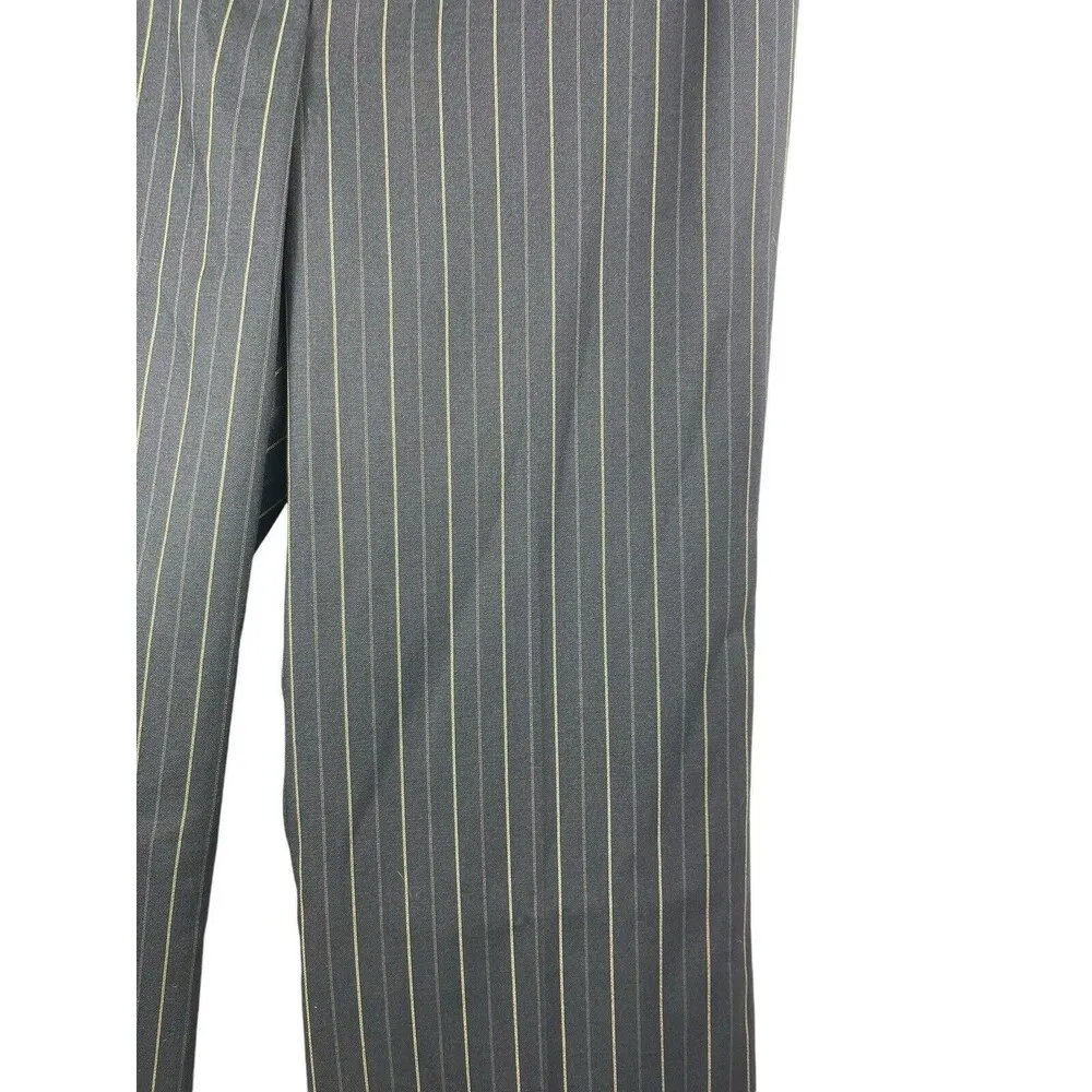 Taylor B.Moss VTG Black Olive Pin Striped Y2K 90s Office Dress Pants NWT 4 - Image 4