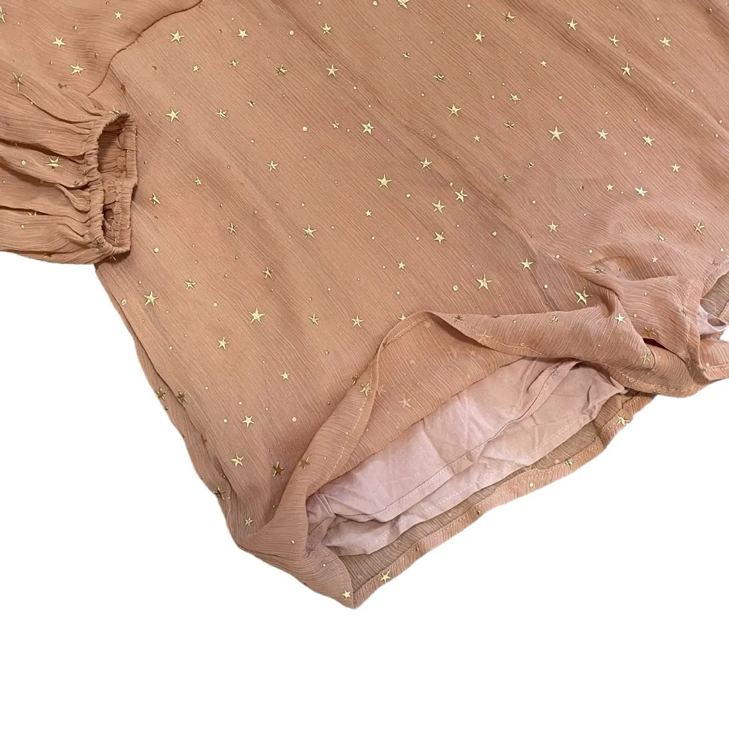 NWT Whimsical Dreams Blush Star Print Surplice Romper M - Image 9