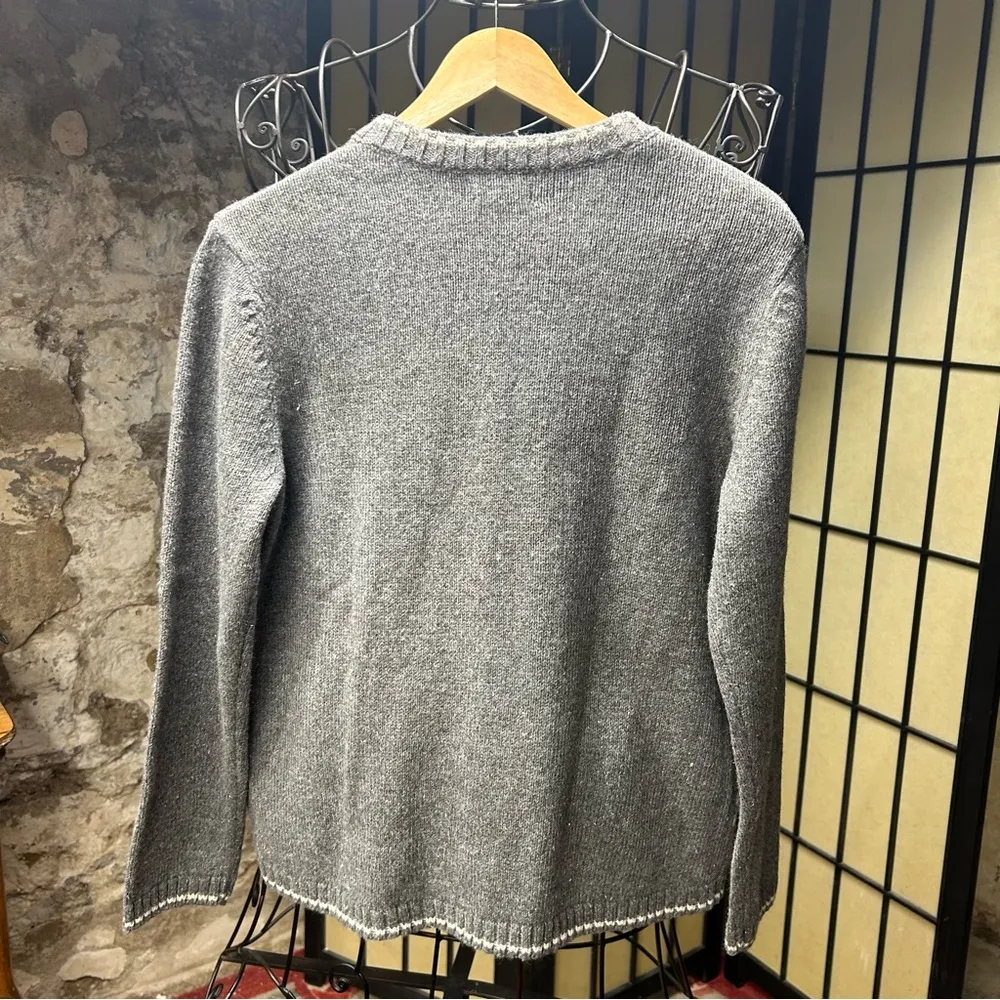 Vintage Croft and Borrow Snow Family Sweater on Fair Isle Print Size Medium - Image 3